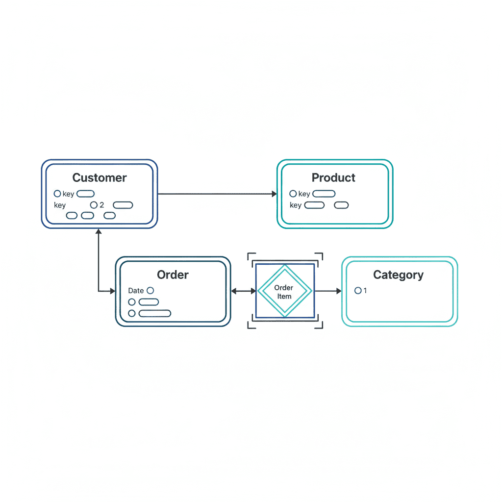 ER diagram e-shopu - praktický příklad